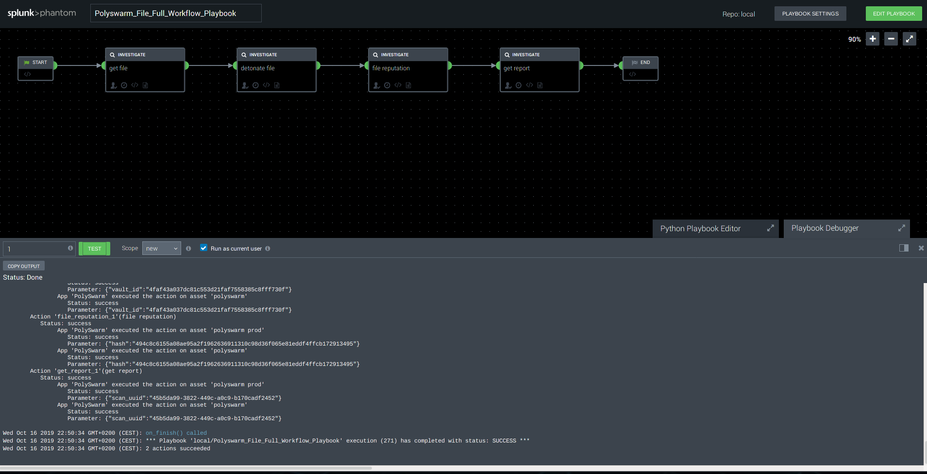 Splunk Phantom Example Report PolySwarm now integrates with Splunk Phantom